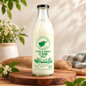 Golden A2 Cow Milk – Pure & Fresh Farm Milk | 1 Litre Glass Bottle