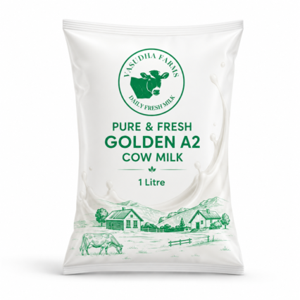 Golden A2 Cow Milk – Fresh Farm Milk Pouch | 1 Litre