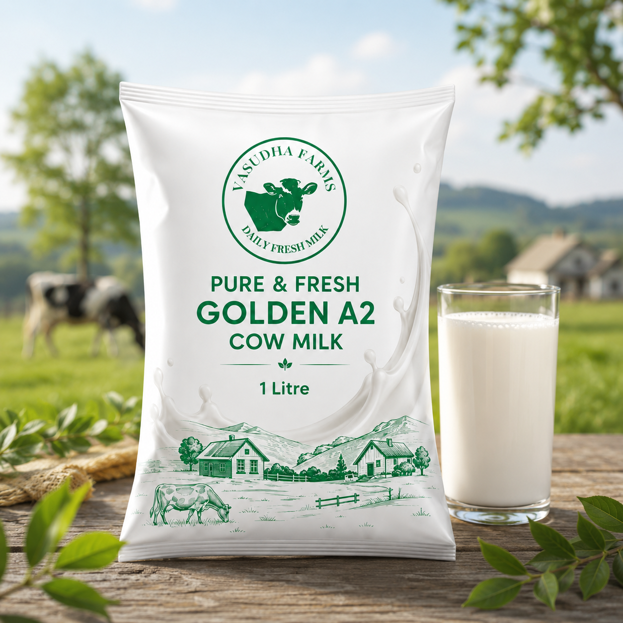 Golden A2 Cow Milk – Fresh Farm Milk Pouch | 1 Litre - Image 4